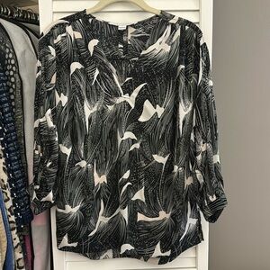 DVF Black and White Silk Blouse 2
